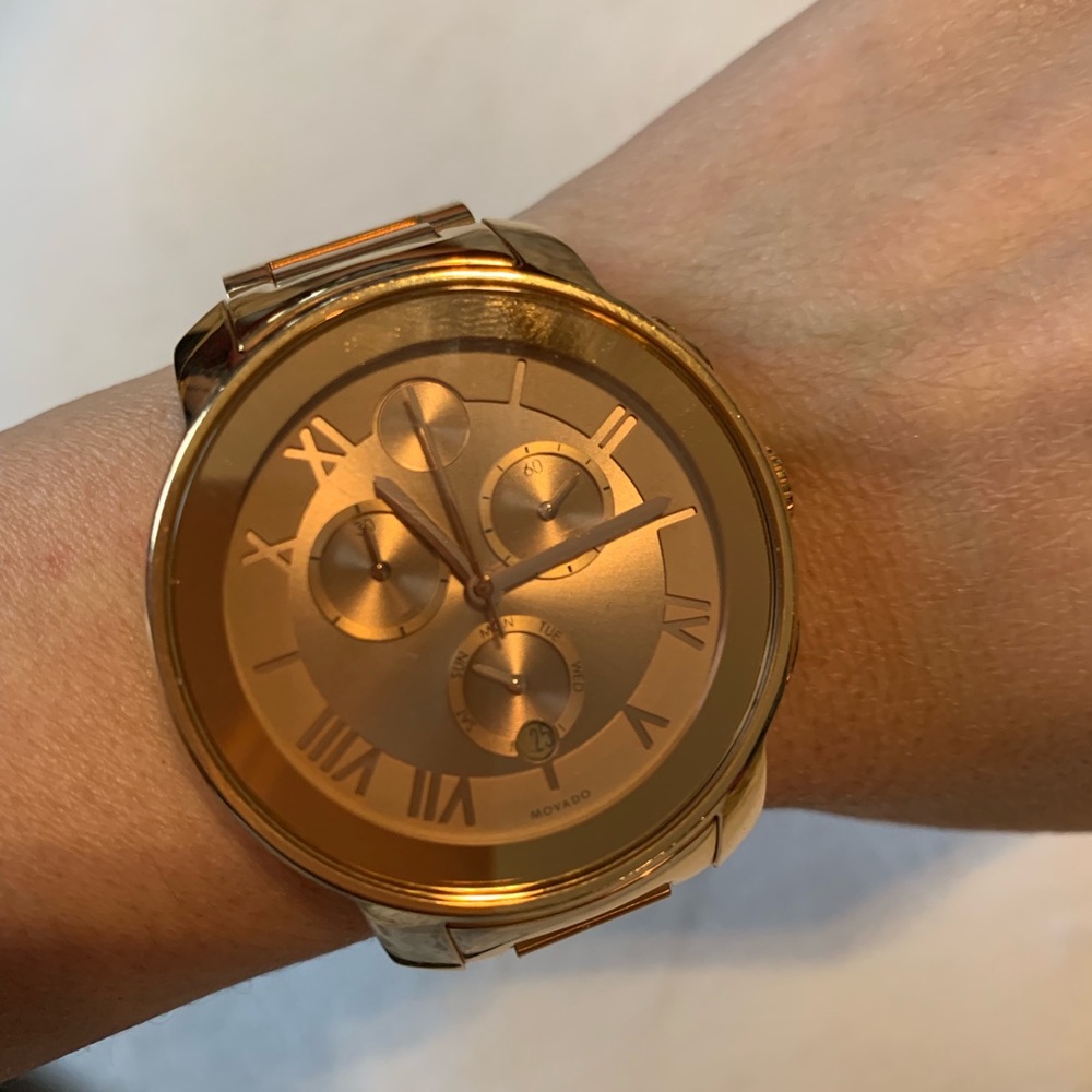 Movado Bold rose gold watch chronograph